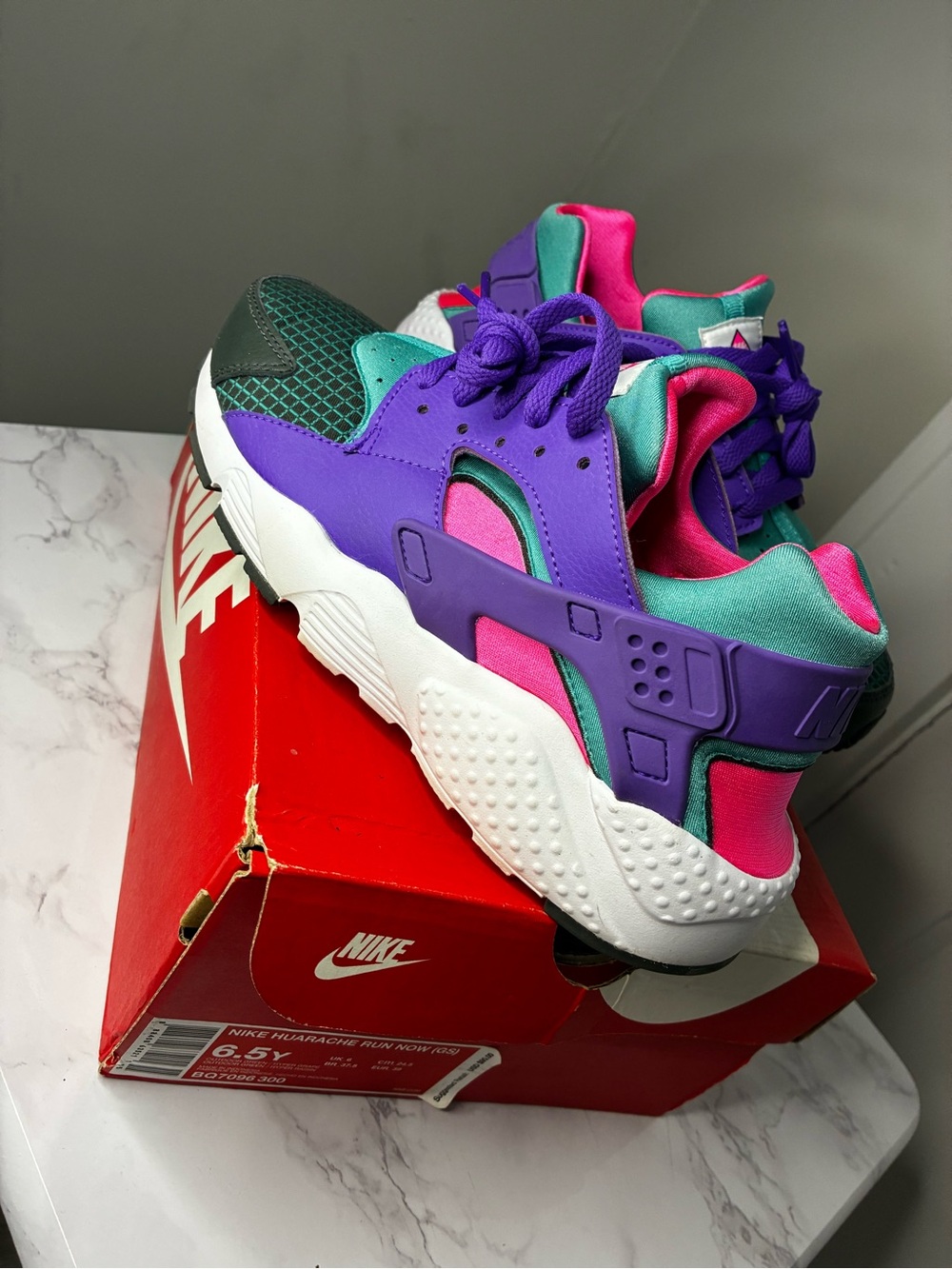 Nike Kids Sneakers — Purple, Teal & Pink Accents